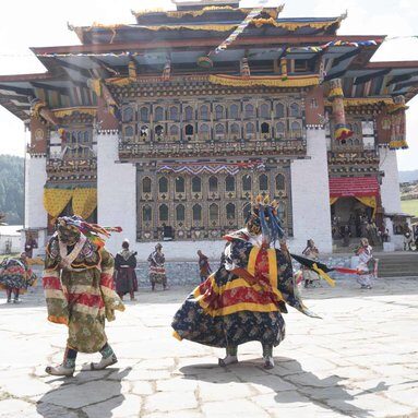 festival and dancing in bhutan