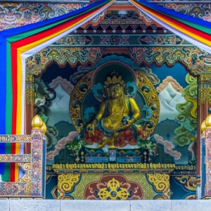 A colorful Buddhist shrine in Bhutan