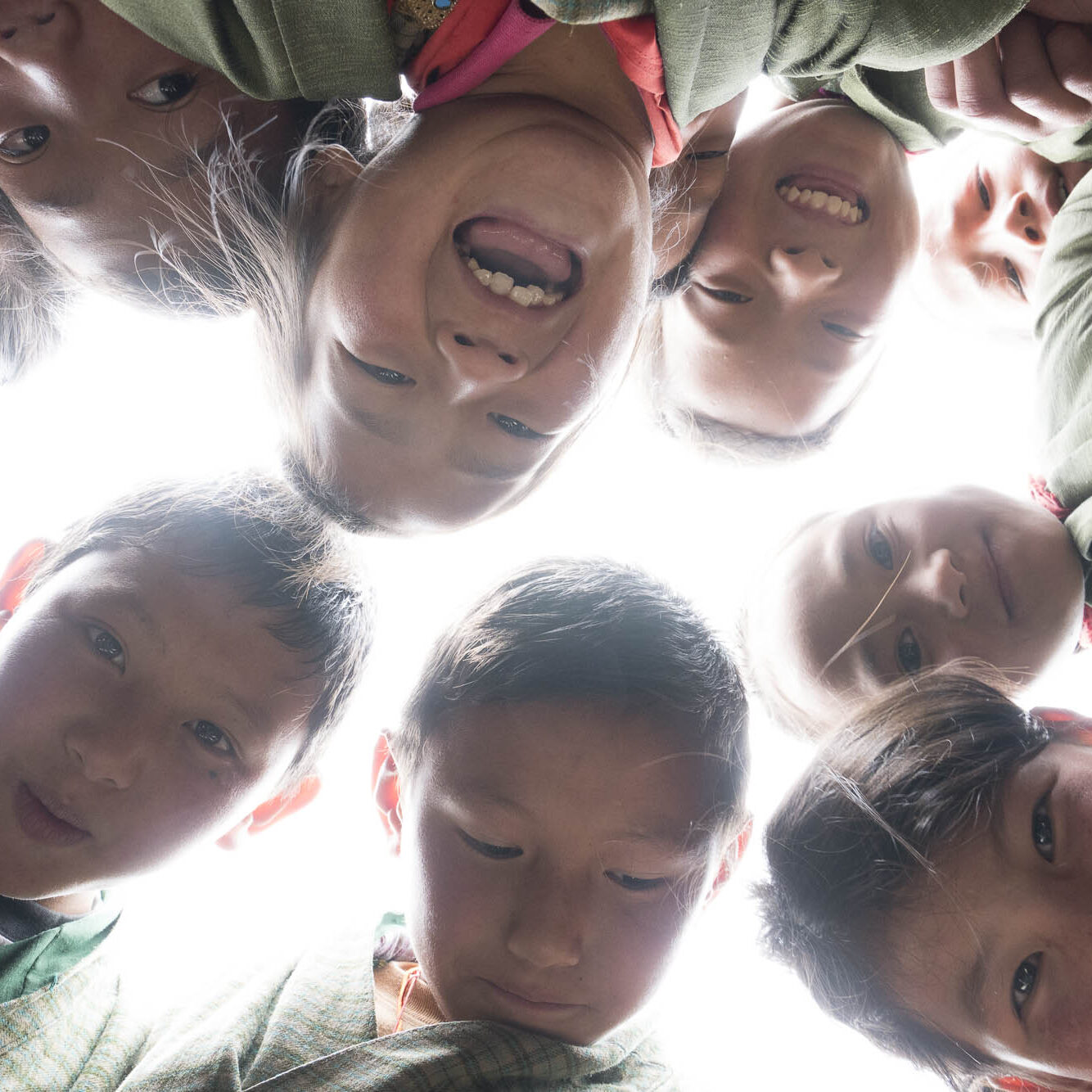 Bhutanese children laughing and having fun