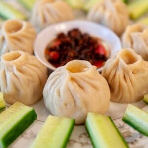 a popular Bhutanese dumpling, momos